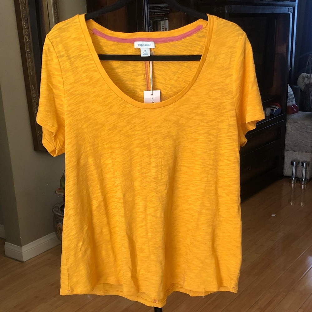 SUNDANCE Scoop Neck Short Sleeve Tee - Golden Orange